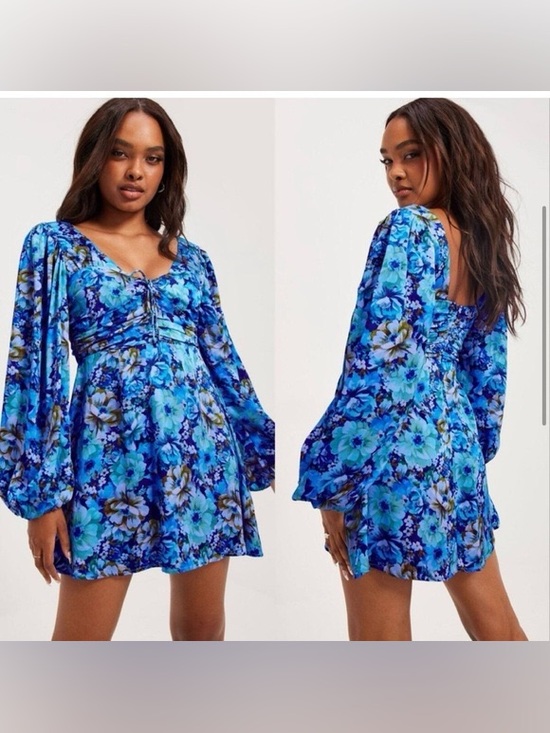 For Love And Lemons Dresses & Skirts - Blue floral mini dress